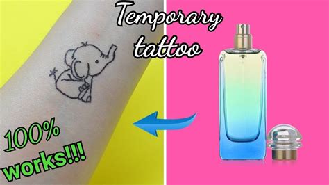 how to make a fake tattoo with perfume and water|temporary tattoo hack with perfume.